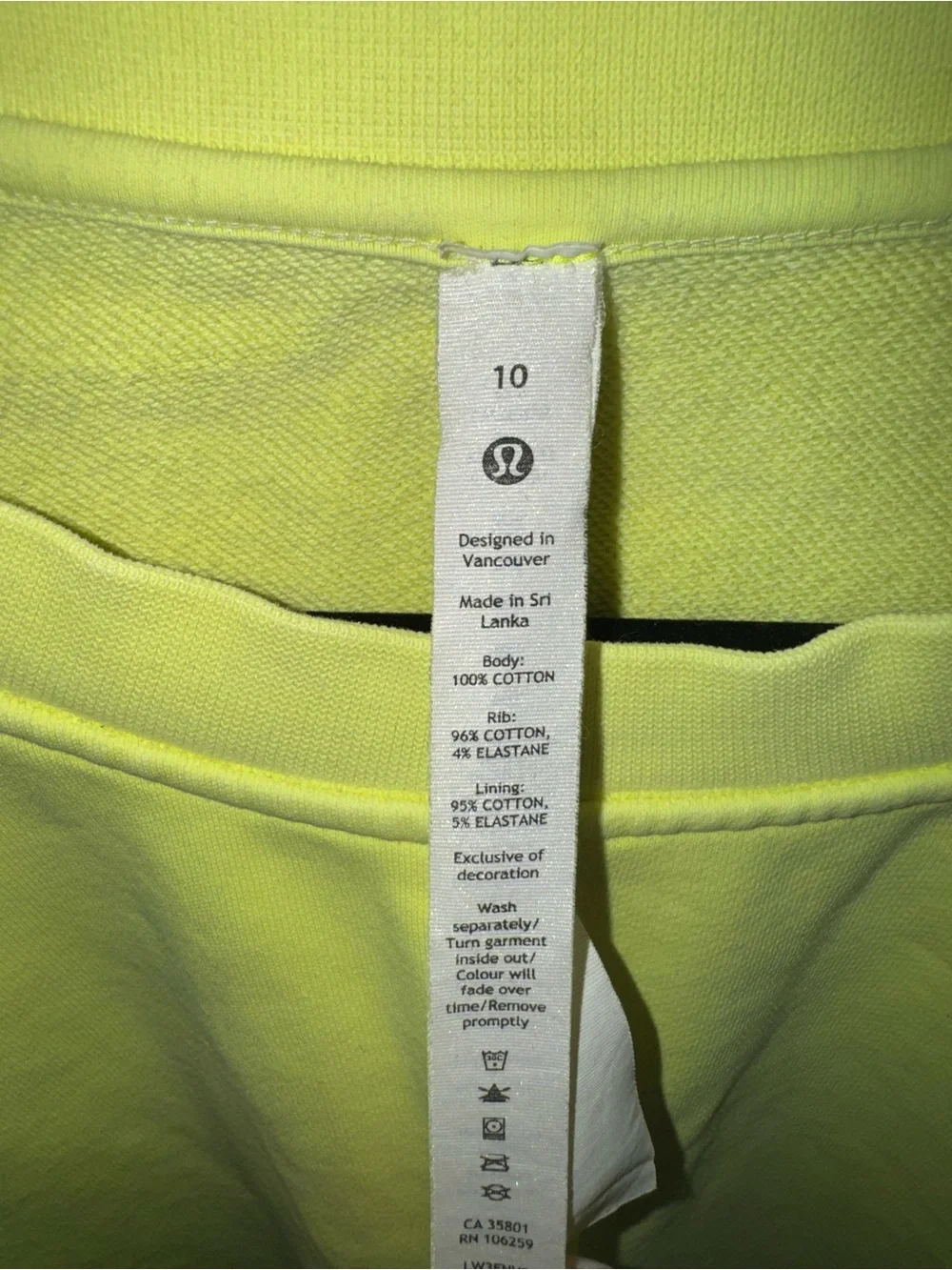 lululemon athletica Neon Yellow Pullover Sweatshirt